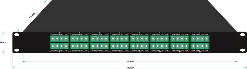 16channel 3CH WDM GPON XGS-PON And RF Video SC/APC 1U Rack