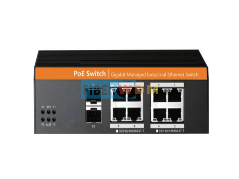 Commutateur industriel Gigabit Ethernet 2 optiques 8 électriques FW108GS-2F