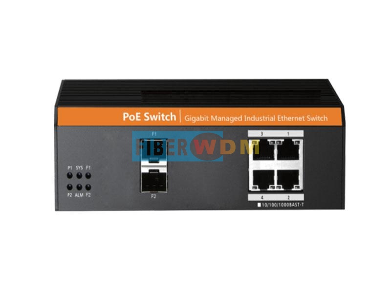 Commutateur industriel Ethernet Gigabit à 2 optiques et 4 électriques FW104GS-2F