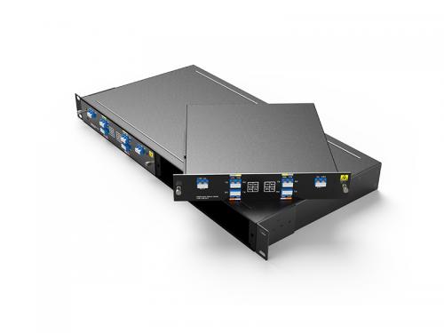  Single Fiber 2CH 4waves1470-1530nm CWDM OADM, WEST AND EAST, LC/UPC, FMU Plug-in Module, and 2 Slots 1U Rack 